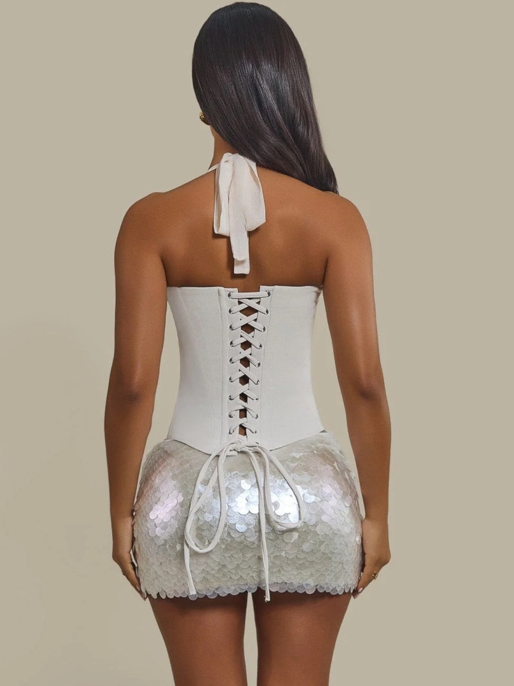 Women's White Bustier Top - Sleeveless Structured Corset - Picture 3 of 7
